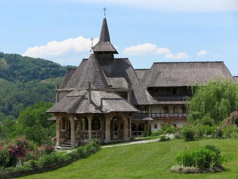 Barsana monastery complex in Maramures in Romania Stock Photos