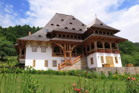 Barsana monastery complex in Maramures in romania Stock Photos