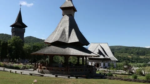 The Barsana Monastery in the Maramures in Romania Stock Footage 201743127