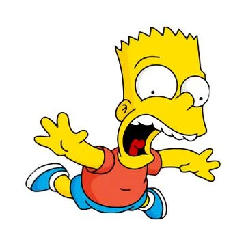 Bart The Simpsons falling illustration cartoon editorial Stock Illustration