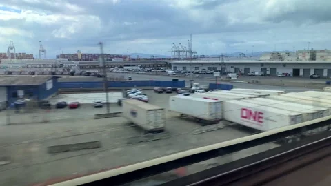 BART Train Running, West Oakland, California, October 9, 2025 Video stock 318747355