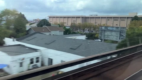 BART Train Running, West Oakland, California, October 9, 2025 Video stock 318747362