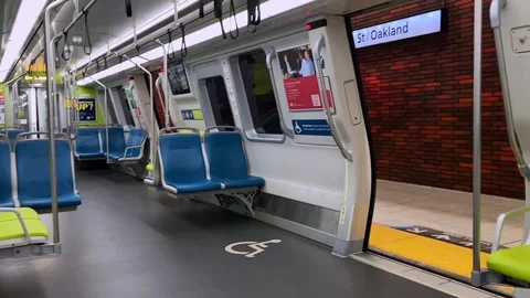 BART Train Running, West Oakland, California, October 9, 2025 Video stock 318747706