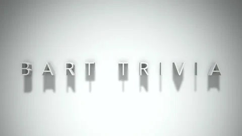 Bart trivia 3D title animation with shadows on a white background Stock Footage 297274013