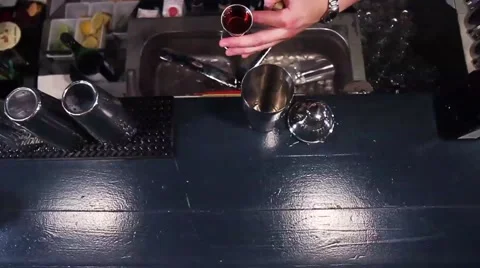 Bartender Adding Cocktail Alcohol Stock Footage 47755353