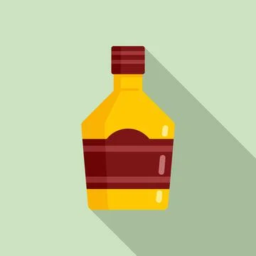 Bartender bottle drink icon, flat style Stock Illustration