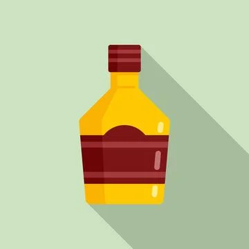 Bartender bottle drink icon, flat style Stock Illustration