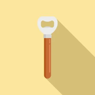 Bartender bottle-opener icon, flat style Stock Illustration