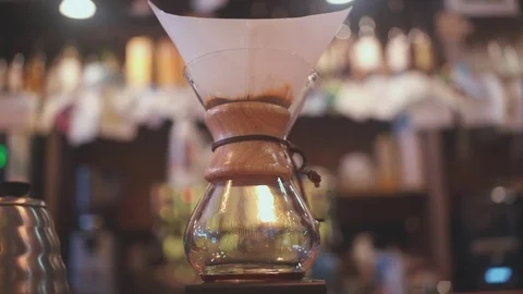 The bartender brews coffee. Aternative ways of making coffee Stock Footage 69741358