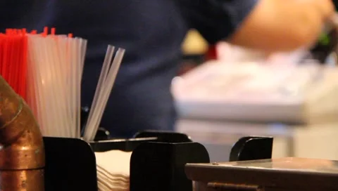 Bartender at Cash Register Stock Footage