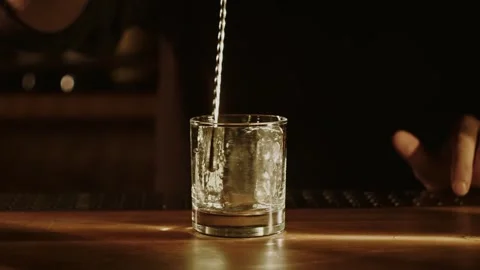 Bartender is chilling a glass Stock Footage 263062696