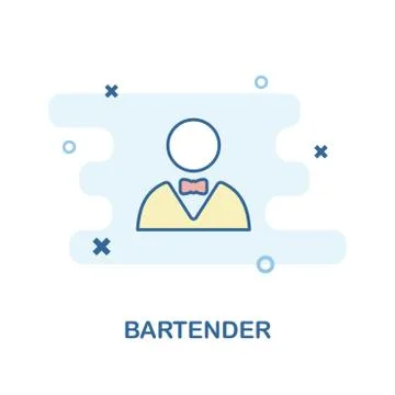 Bartender creative icon in color. Simple element illustration. Bartender concept Stock Illustration