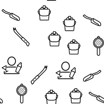 Bartender Equipment Vector Seamless Pattern Illustrazione stock