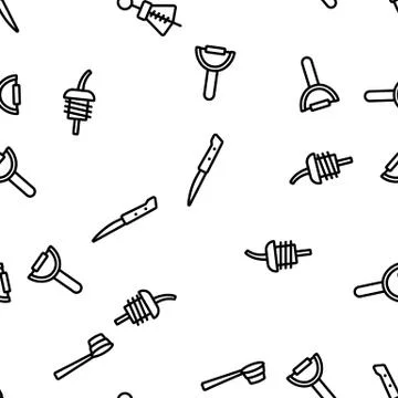 Bartender Equipment Vector Seamless Pattern Illustrazione stock