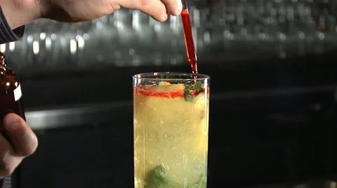 Bartender flavors cocktail Stock Footage 20462439