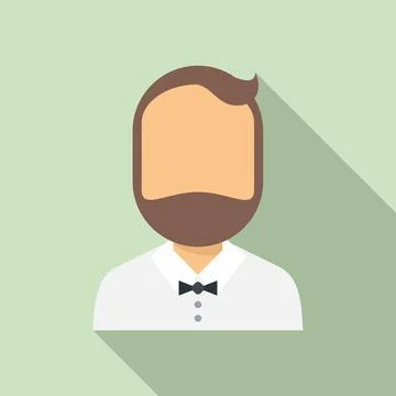 Bartender icon, flat style Stock Illustration