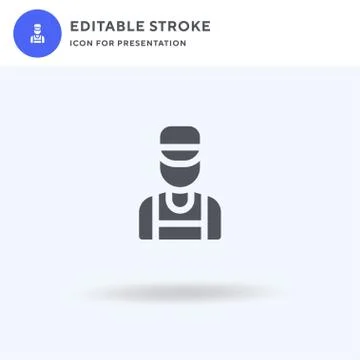 Bartender icon vector, filled flat sign, solid pictogram isolated on white, l Stock Illustration