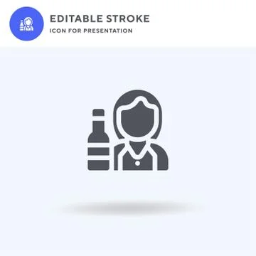 Bartender icon vector, filled flat sign, solid pictogram isolated on white, logo Stock Illustration