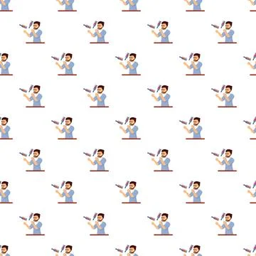 Bartender juggling bottle seamless pattern background 库存插图