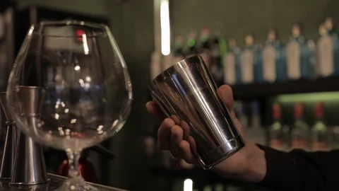 Bartender Juggling Glasses Stock Footage 129780287
