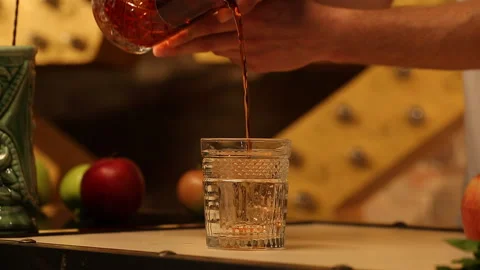 The bartender macking alcoholic cocktail Stock Footage 122000365