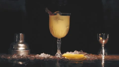 Bartender make a cocktail at bar Stock Footage 118981547