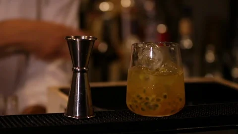 The Bartender Makes a Cocktail 04 Stock Footage 86246876