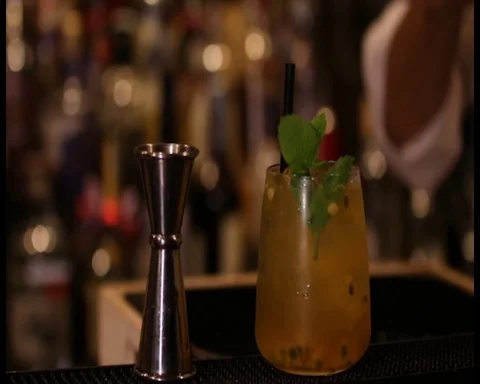 The Bartender Makes a Cocktail 05 Stock Footage 86246775