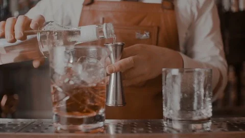 The bartender makes a cocktail Stock Footage 78358765