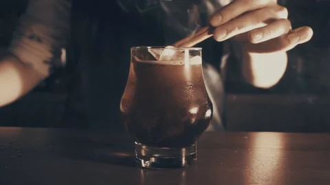 Bartender makes a cocktail Stock Footage 86328251