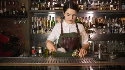 The Bartender Makes a Cocktail Stock Footage 91667130