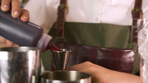 The Bartender Makes a Cocktail Stock Footage 91667732