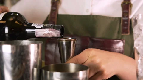 The Bartender Makes a Cocktail Stock Footage 91667969