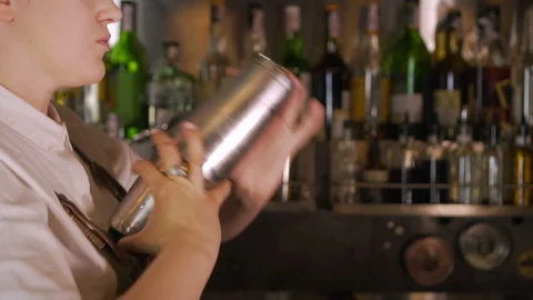 The Bartender Makes a Cocktail Stock Footage 91667995