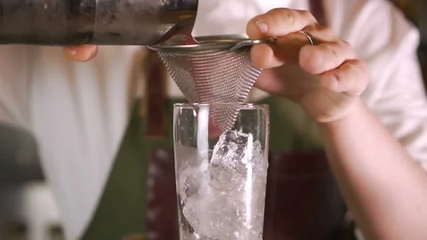 The Bartender Makes a Cocktail Stock Footage 91668048