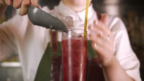 The Bartender Makes a Cocktail Stock Footage 91668145
