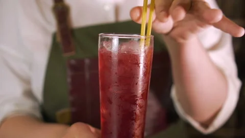 The Bartender Makes a Cocktail Stock Footage 91668346