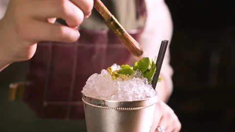 The Bartender Makes a Cocktail Stock Footage 91668704