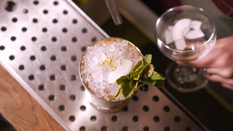 The Bartender Makes a Cocktail Stock Footage 91668739