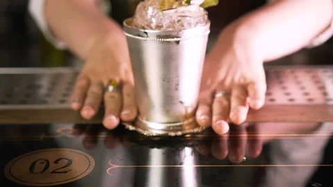 The Bartender Makes a Cocktail Stock Footage 91668772