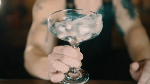 The Bartender Makes a Cocktail Stock Footage 102492711