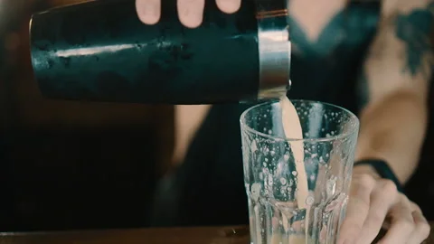 The Bartender Makes a Cocktail Video stock 102493163