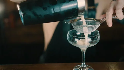 The Bartender Makes a Cocktail Video stock 102493382