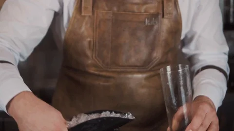 The Bartender Makes a Cocktail Stock Footage 120096666