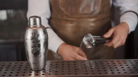 The Bartender Makes a Cocktail Stock Footage 120096752