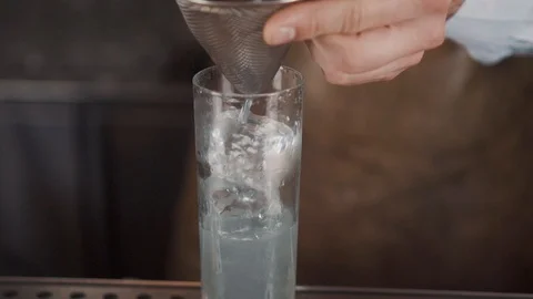 The Bartender Makes a Cocktail Stock Footage 120096783