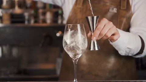 The Bartender Makes a Cocktail Stock Footage 120346607