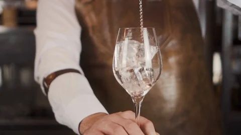 The Bartender Makes a Cocktail Stock Footage 120346608