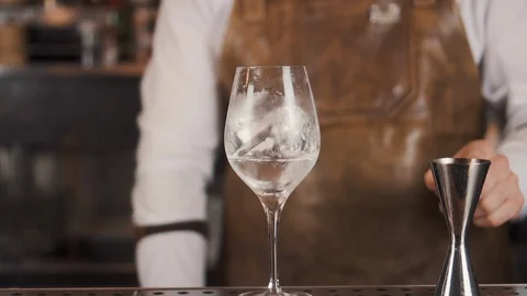 The Bartender Makes a Cocktail Stock Footage 120346675