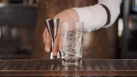 The Bartender Makes a Cocktail Stock Footage 120347267